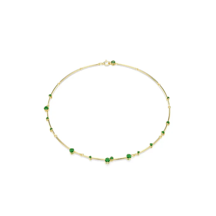 Swarovski Necklaces Swarovski Constella Necklace Mixed round cuts Green Goldtone plated Swarovski Necklaces Swarovski Constella Necklace Mixed round cuts Green Goldtone plated