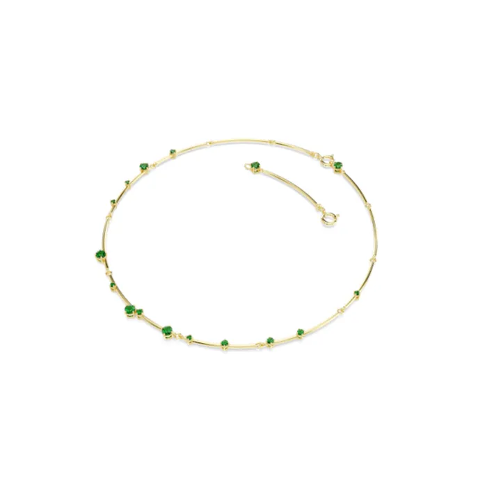 Swarovski Necklaces Swarovski Constella Necklace Mixed round cuts Green Goldtone plated Swarovski Necklaces Swarovski Constella Necklace Mixed round cuts Green Goldtone plated