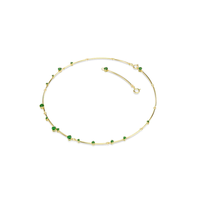 Swarovski Necklaces Swarovski Constella Necklace Mixed round cuts Green Goldtone plated Swarovski Necklaces Swarovski Constella Necklace Mixed round cuts Green Goldtone plated