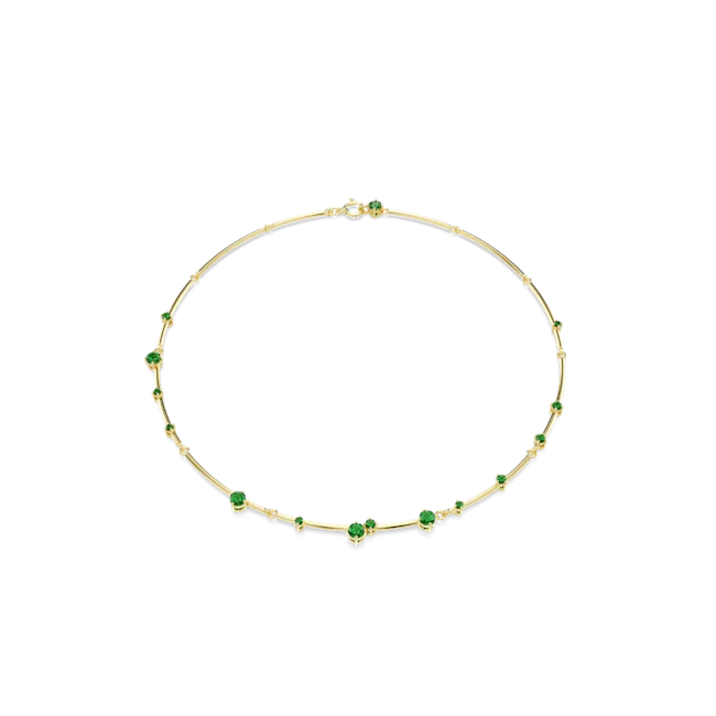 Swarovski Necklaces Swarovski Constella Necklace Mixed round cuts Green Goldtone plated Swarovski Necklaces Swarovski Constella Necklace Mixed round cuts Green Goldtone plated