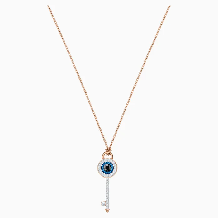 Swarovski Symbolic Evil Eye Pendant MultiColored RoseGold Tone Swarovski Necklaces