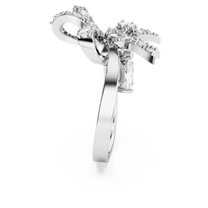 Swarovski Volta cocktail ring Bow Small White Rhodium plated Swarovski Rings Swarovski Volta cocktail ring Bow Small White Rhodium plated Swarovski Rings