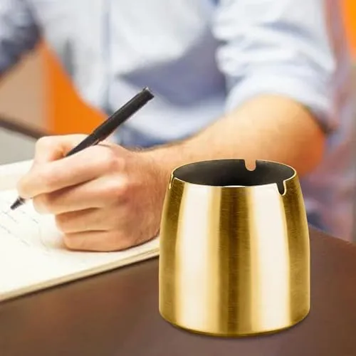 Tapered Ash Holder Portable Stainless Steel Ashtray for Villas Outdoor Patio GoldHome Garden1 Stainless steel ashtray Dropshipped via Social Commerce Network Bracelets