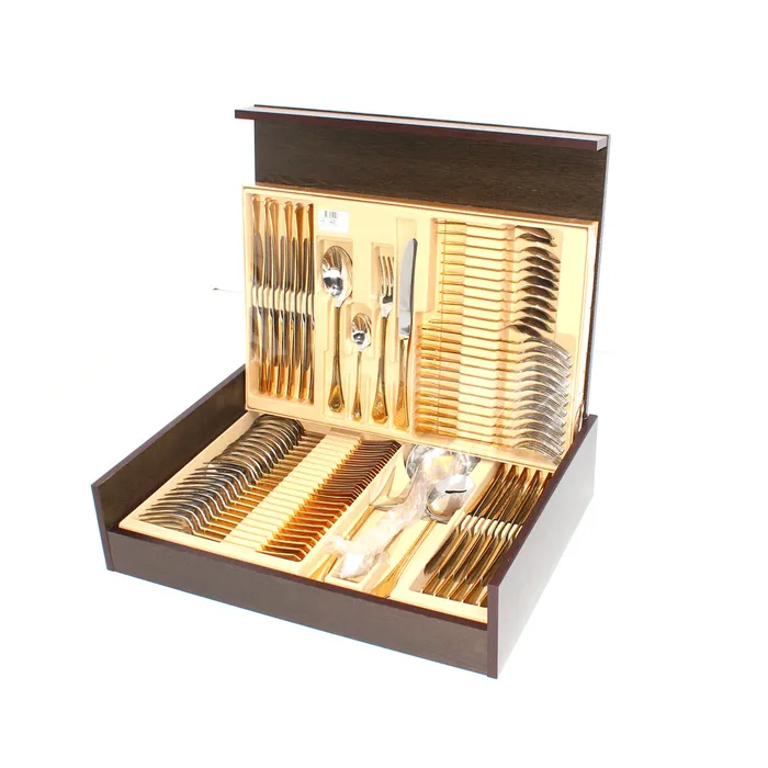 Tresors Tresors Doroty 75 Pcs Cutlery Set Gold PreStyled Sets Tresors Tresors Doroty 75 Pcs Cutlery Set Gold PreStyled Sets