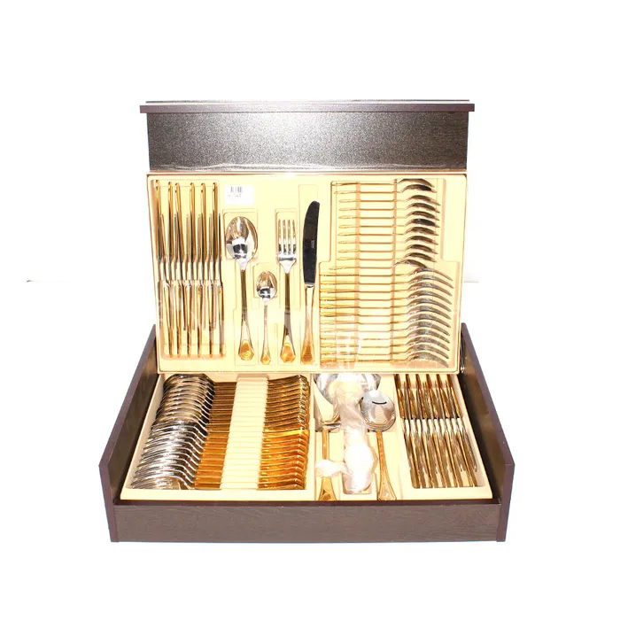 Tresors Tresors Doroty 75 Pcs Cutlery Set Gold PreStyled Sets Tresors Tresors Doroty 75 Pcs Cutlery Set Gold PreStyled Sets