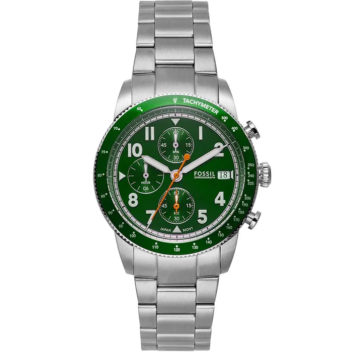 Watches Fossil Fossil Sport Tourer Gents Green Dial Chronograph Watch Watches Fossil Fossil Sport Tourer Gents Green Dial Chronograph Watch
