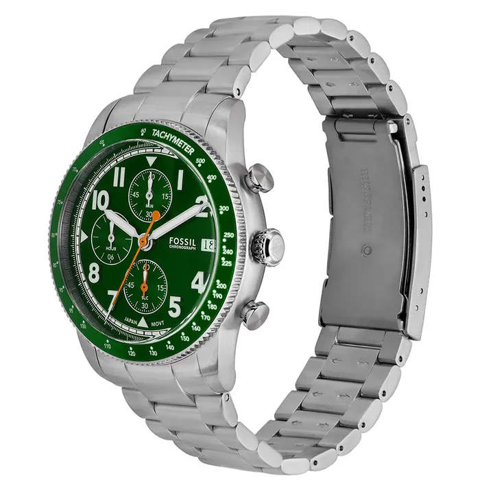 Watches Fossil Fossil Sport Tourer Gents Green Dial Chronograph Watch Watches Fossil Fossil Sport Tourer Gents Green Dial Chronograph Watch