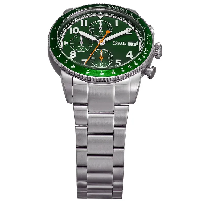 Watches Fossil Fossil Sport Tourer Gents Green Dial Chronograph Watch Watches Fossil Fossil Sport Tourer Gents Green Dial Chronograph Watch
