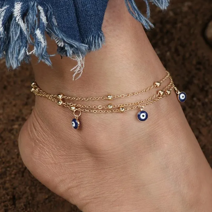 WickedAF Bracelets Evil Eye Beads Ankle Bracelet
