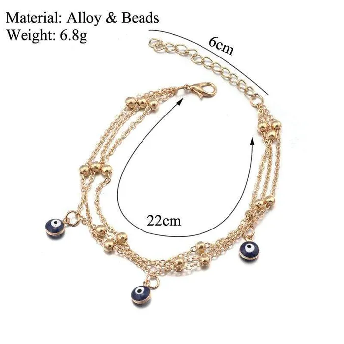 WickedAF Bracelets Evil Eye Beads Ankle Bracelet
