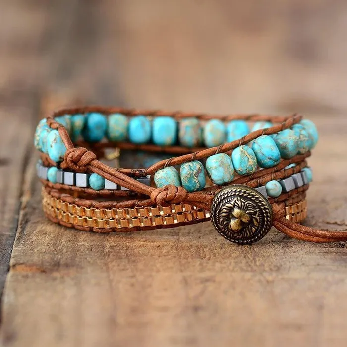 WickedAF Bracelets Natural Turquoise Howlite Bracelet
