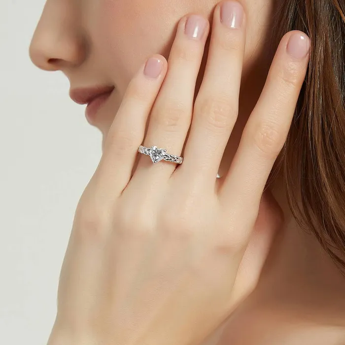 Woven Solitaire 11ct CZ Ring Set in Sterling Silver BERRICLE Rings