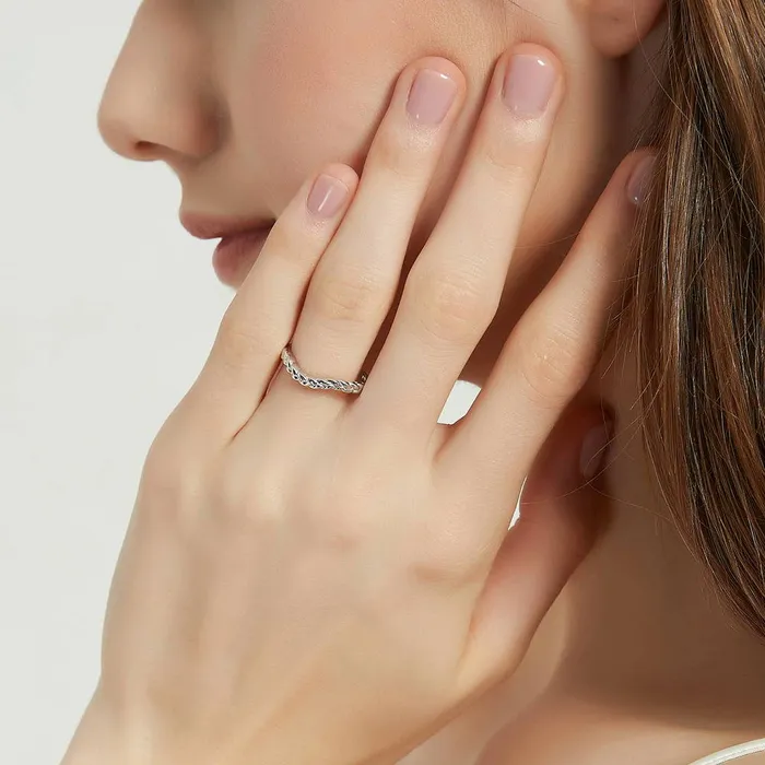 Woven Solitaire 11ct CZ Ring Set in Sterling Silver BERRICLE Rings
